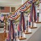 Patriotic Wreath Bow – 27.5" Red, White & Blue 8-Layer Wired Ribbon, Clip-On Stars & Stripes Bow for Memorial Day, Veterans Day & Independence Day Front Door Decor